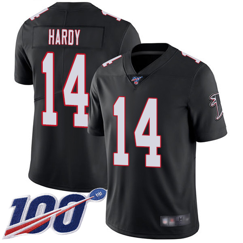 Atlanta Falcons Limited Black Men Justin Hardy Alternate Jersey NFL Football 14 100th Season Vapor Untouchable